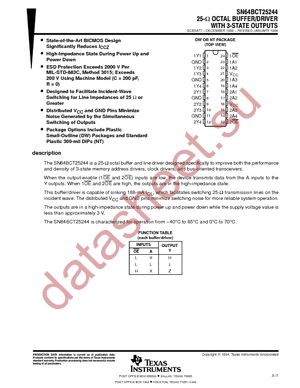 SN64BCT25244DWE4 datasheet  